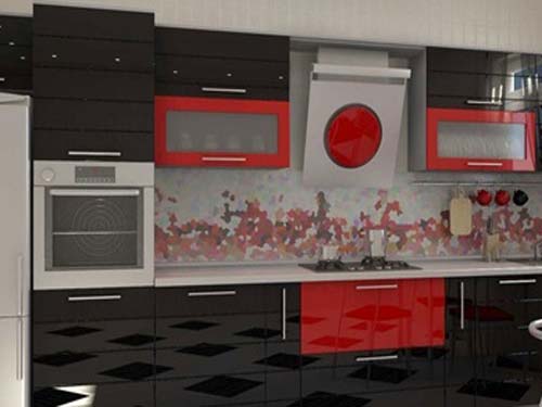 Черно красная кухня для вашей квартиры