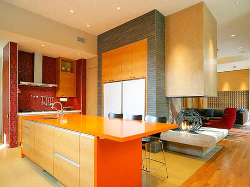 Яркий цвет стен на кухне: удачное решение в дизайне интерьера, выбираем меж ...